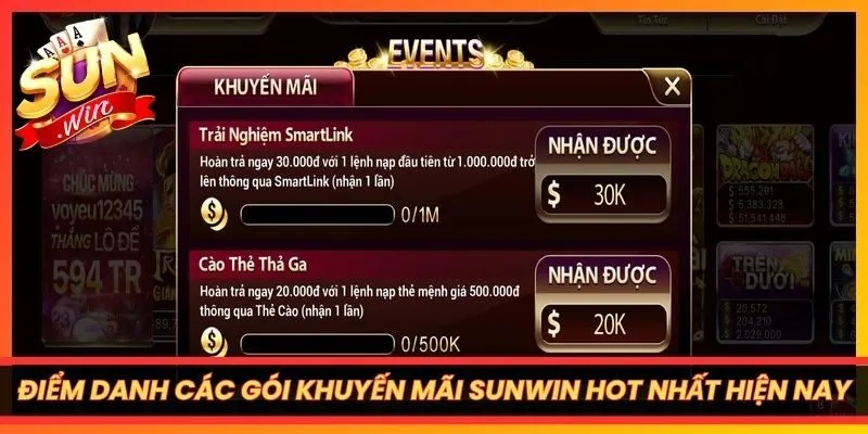 Điểm danh các gói Khuyến mãi SUNWIN hot nhất hiện nay