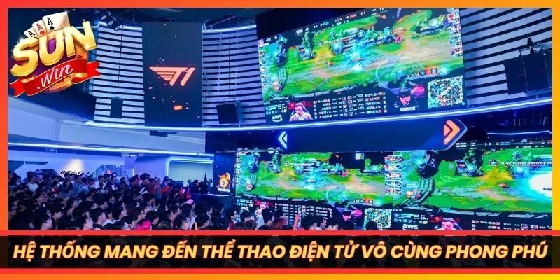 Hệ thống mang đến một thực đơn thể thao điện tử vô cùng phong phú