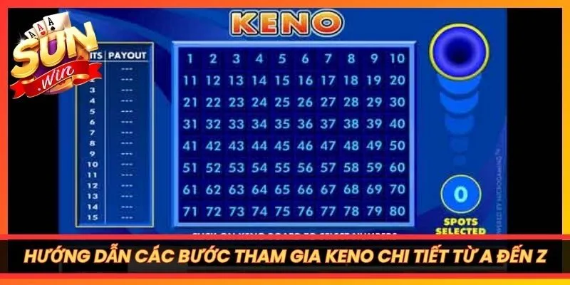 Hướng dẫn các bước tham gia Keno chi tiết từ A đến Z