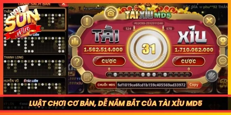 Luật chơi cơ bản, dễ nắm bắt của Tài Xỉu MD5