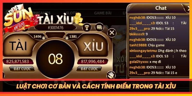 Luật chơi cơ bản và cách tính điểm trong Tài Xỉu