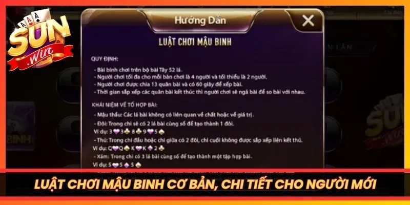 Luật chơi Mậu Binh cơ bản, chi tiết cho người mới
