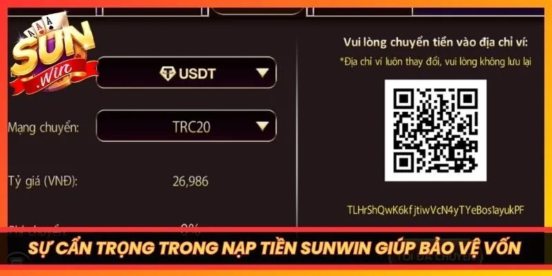 Sự cẩn trọng trong nạp tiền Sunwin sẽ giúp người chơi bảo vệ vốn trọn vẹn
