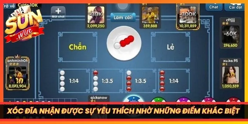 Xóc Đĩa nhận được sự yêu thích nhờ những điểm khác biệt độc đáo